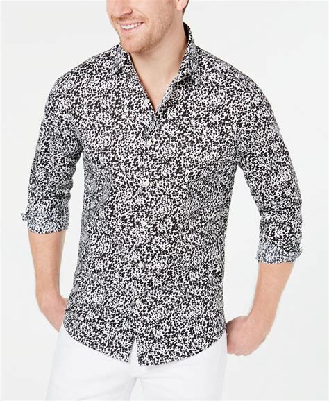 michael kors slim fit shirt|Michael Kors men's stretch shirt.